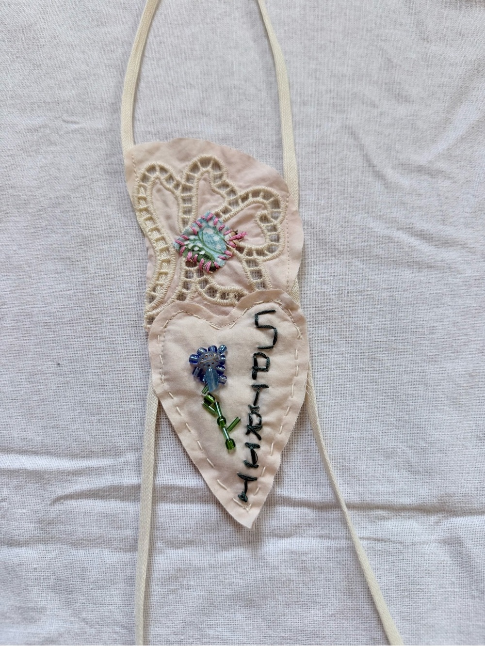 Spirit heart fabric necklace